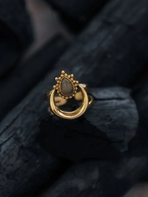 Labradorite 'Crescent Moon' Ring