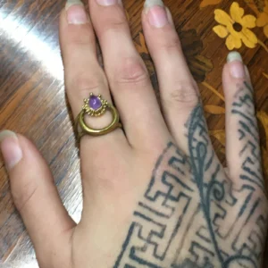 Amethyst 'Crescent Moon' Ring