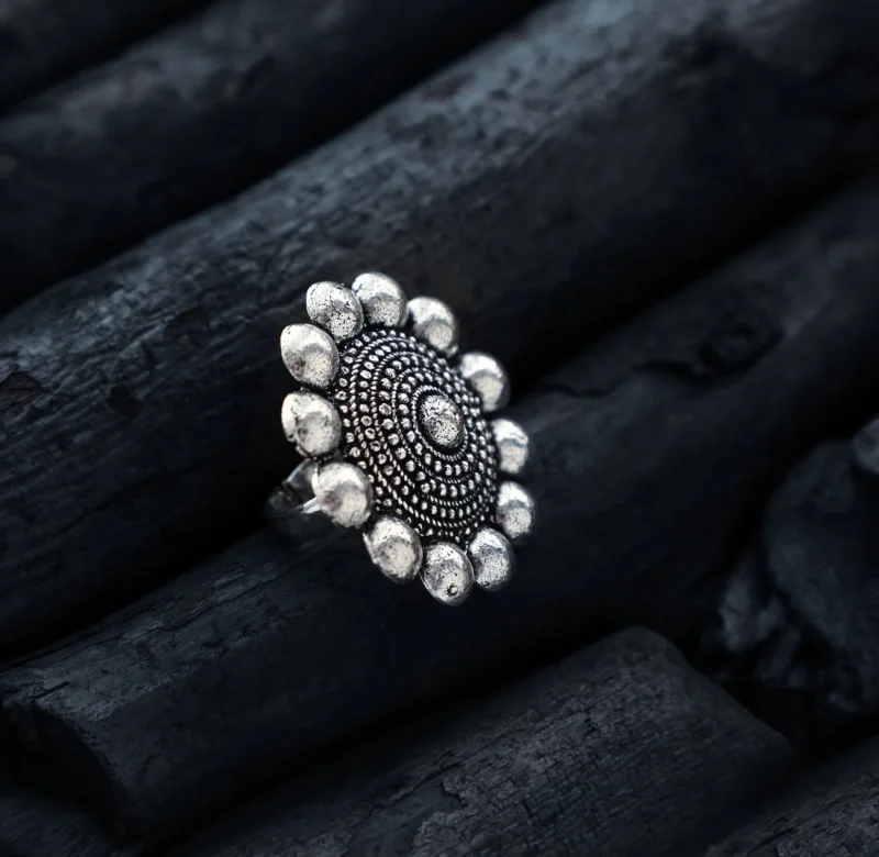 Sunburst Pattern Statement Ring