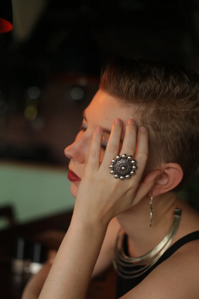 Sunburst Pattern Statement Ring