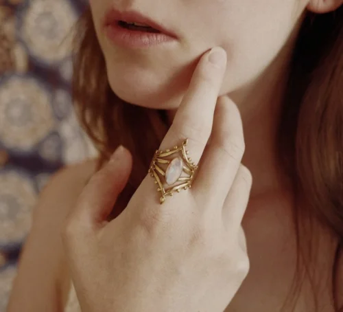 Bague en laiton pierre de lune