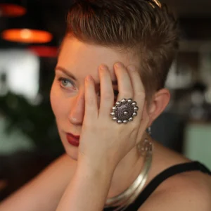 Sunburst Pattern Statement Ring