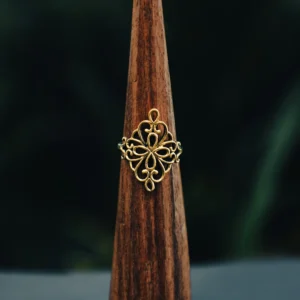 Ornate Filigree Brass Ring