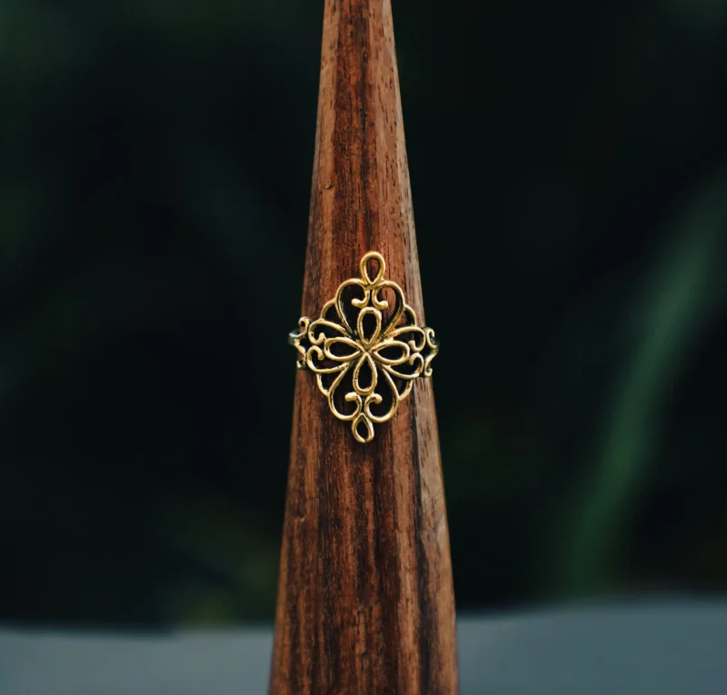 Ornate Filigree Brass Ring