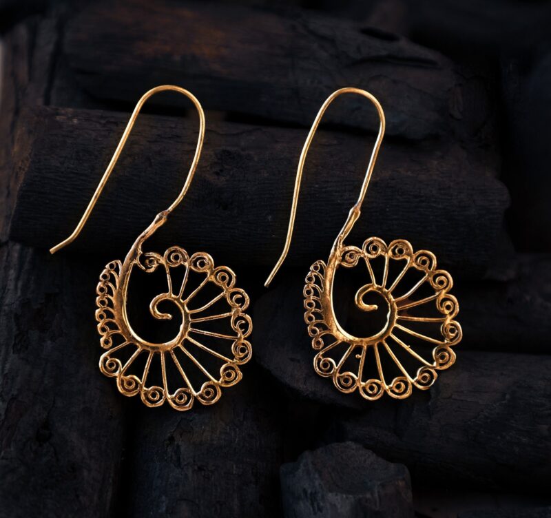 Orecchino Piuma di Pavone