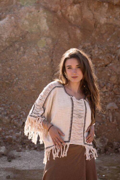 Poncho à franges lunaires