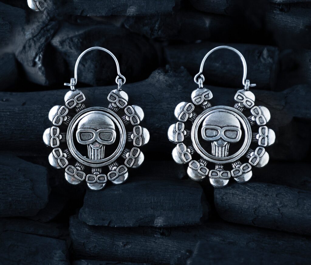 Silver Skull Earrings
