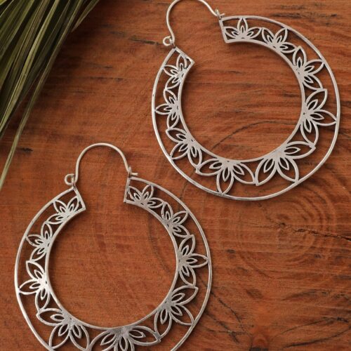 Floral Hoop Earring