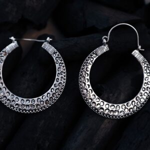 Boucles d’oreilles créoles Dotwork