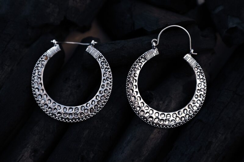 Boucles d’oreilles créoles Dotwork