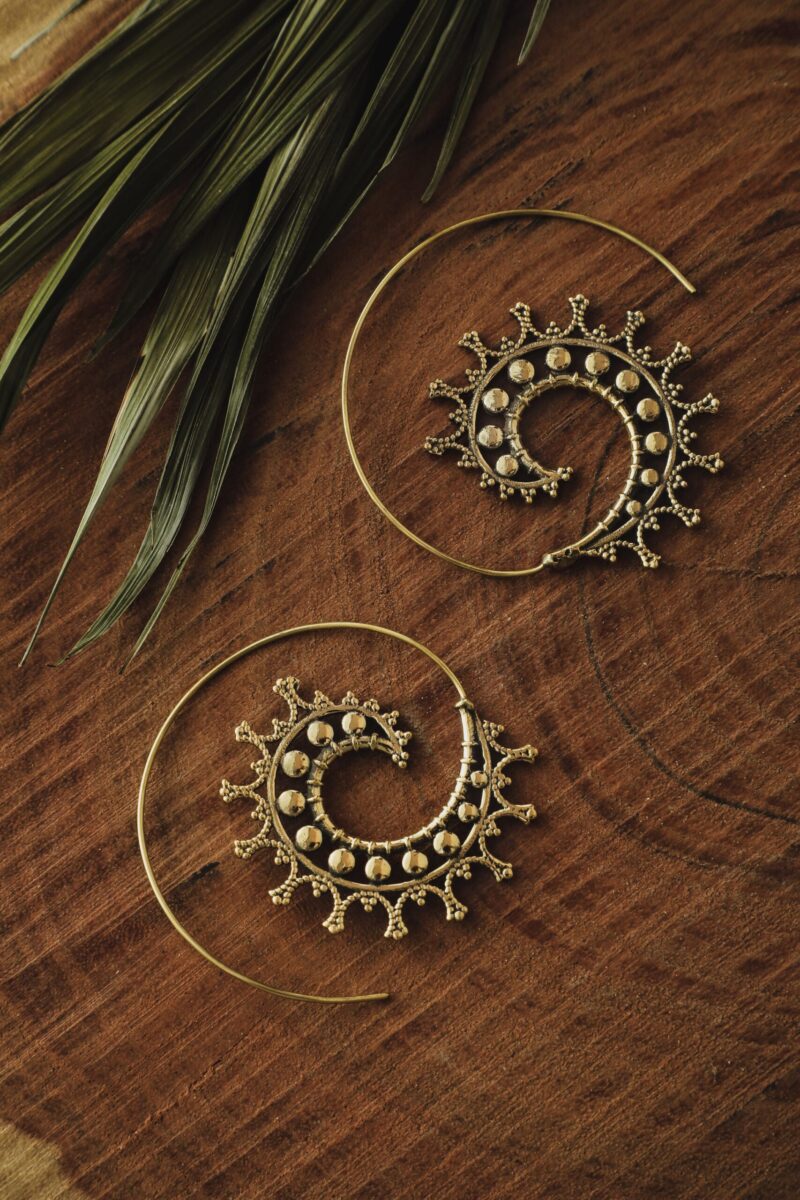 Orecchino a spirale Mandala