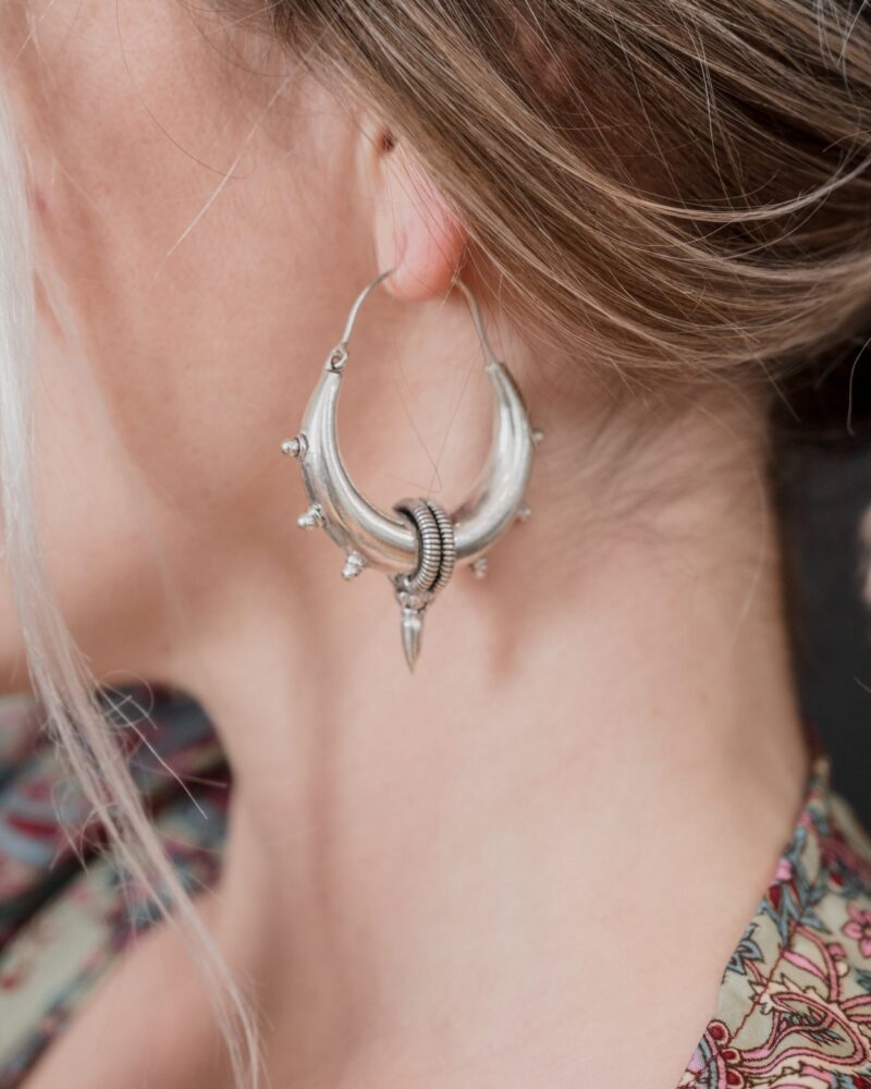 Pendiente Gitano Bañado en Plata