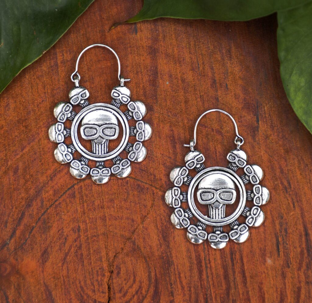 Silver Skull Earrings