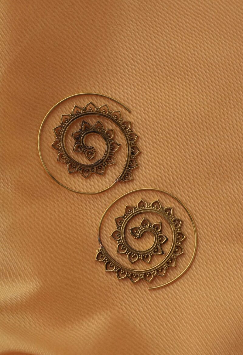 Pendientes de loto en espiral