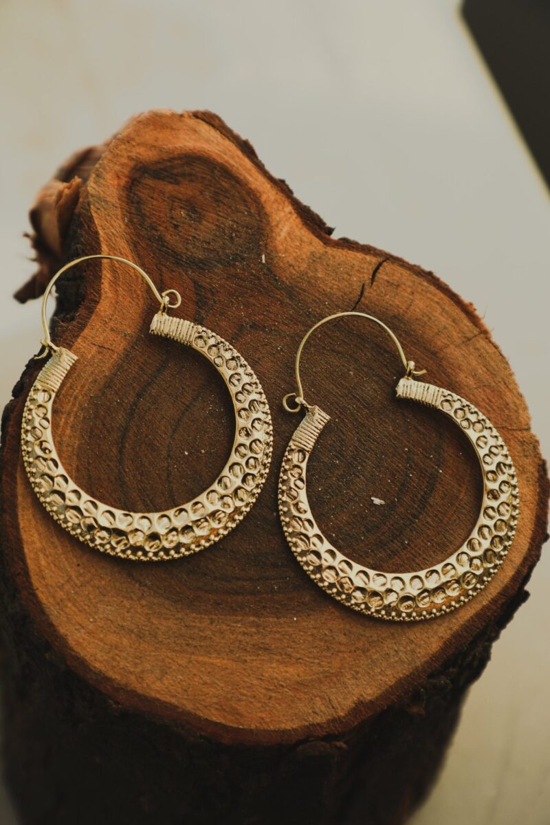 Boucles d’oreilles créoles Dotwork