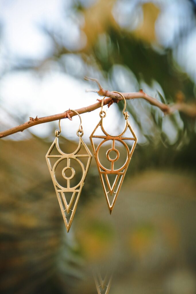 Boucles d’oreilles sphères géométriques