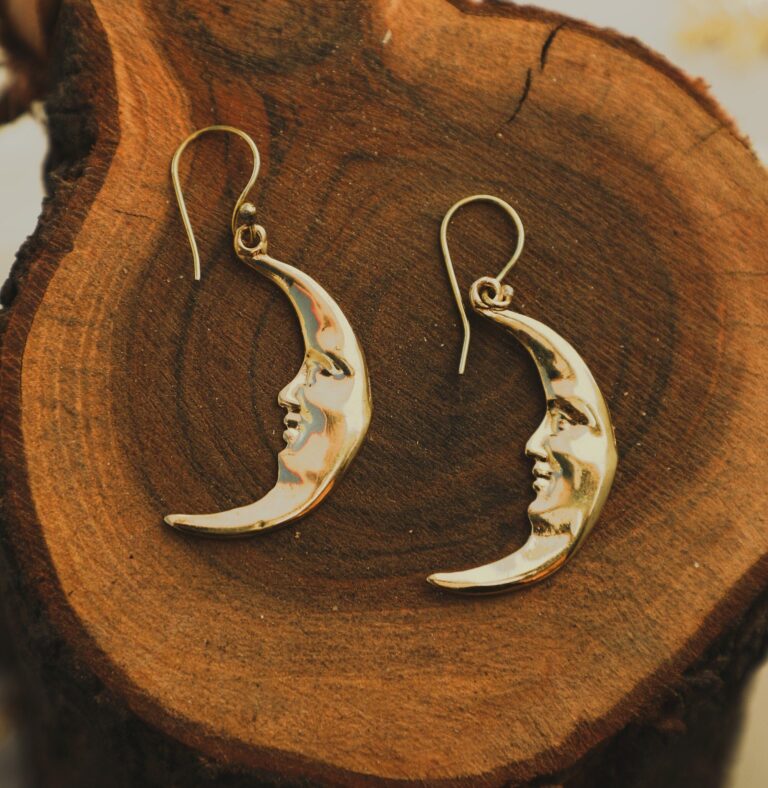 Boucles d’oreilles visage de lune