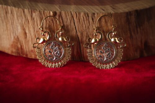 Boucles d’oreilles paon