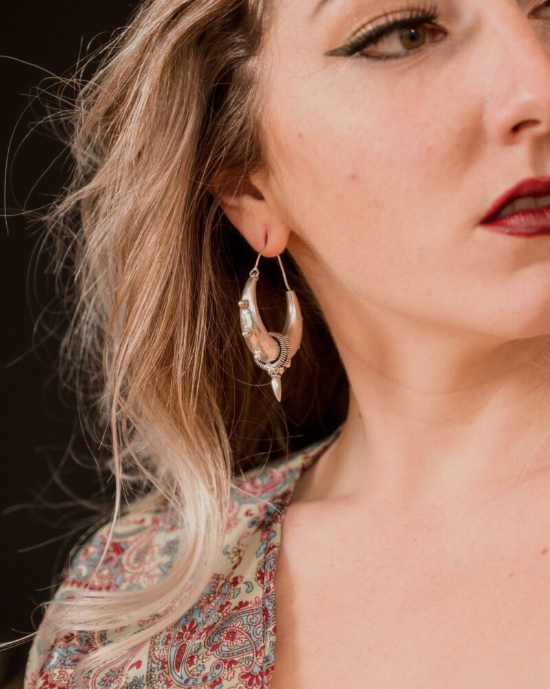 Pendiente Gitano Bañado en Plata