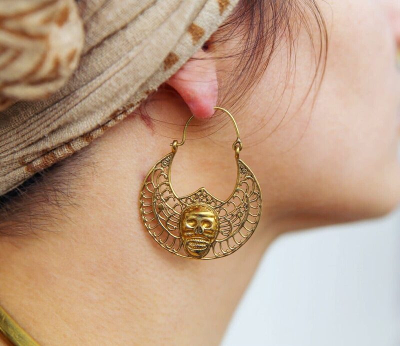 Skull Hoop Earrings
