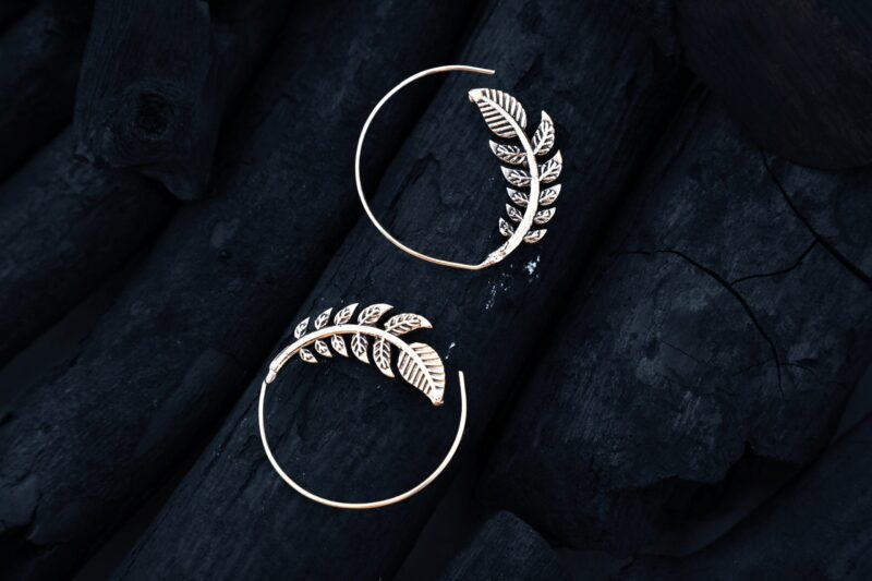 Spiral Blatt Ohrringe