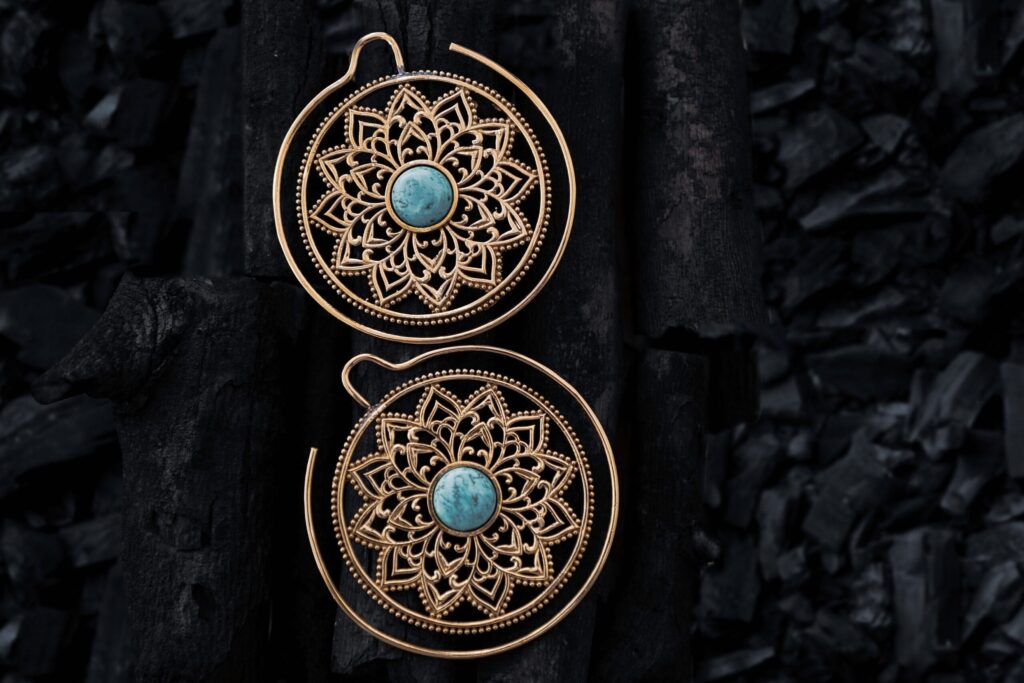 Mandala Turquoise Earrings