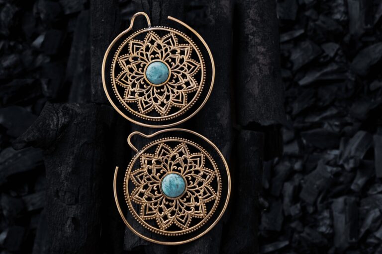 Boucles d’oreilles Mandala Turquoise