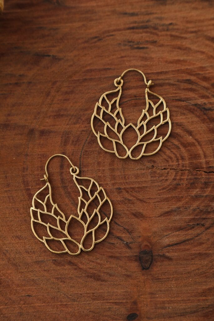 Gold Lotus Earrings