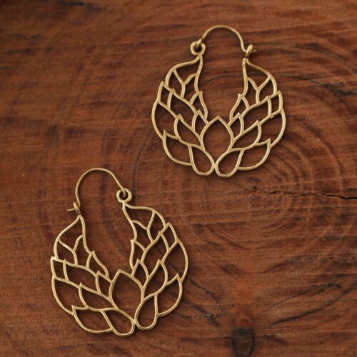 Gold Lotus Earrings