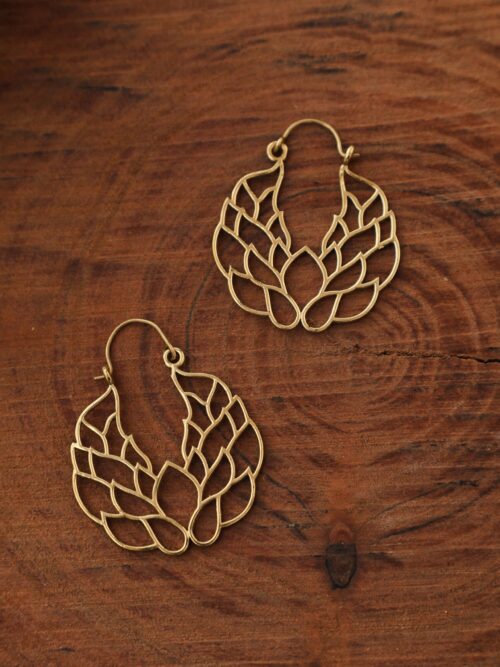 Gold Lotus Earrings