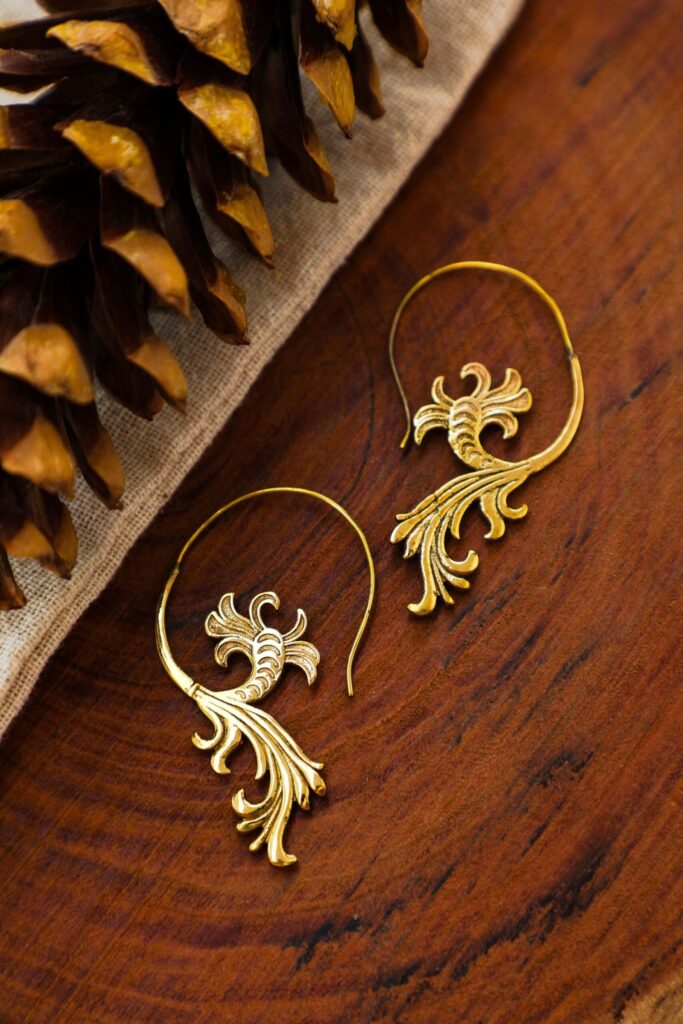 Boucles d’oreilles spirale dorée