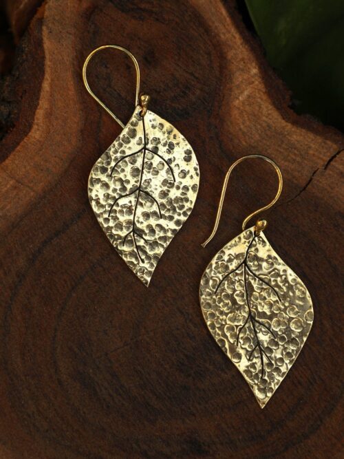 Hammered Leaf Earrings