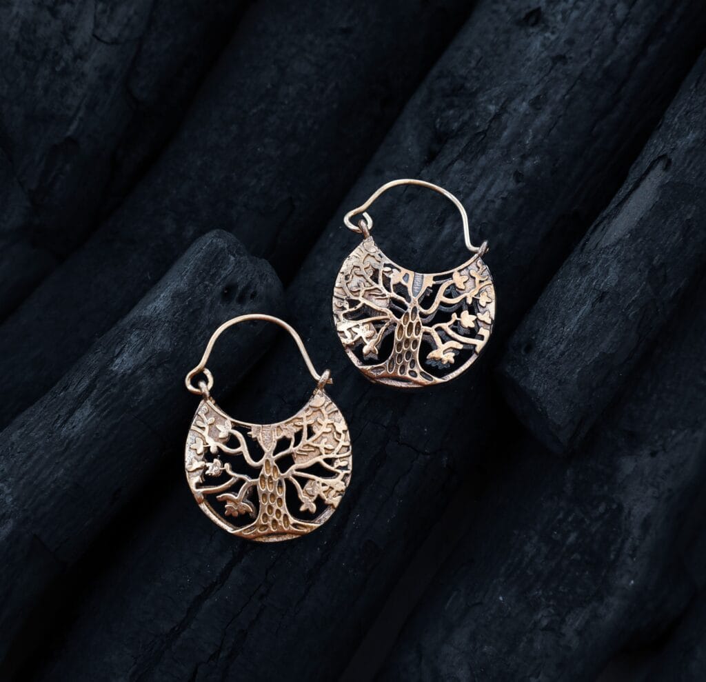 Tree Of Life Hoop Earrings