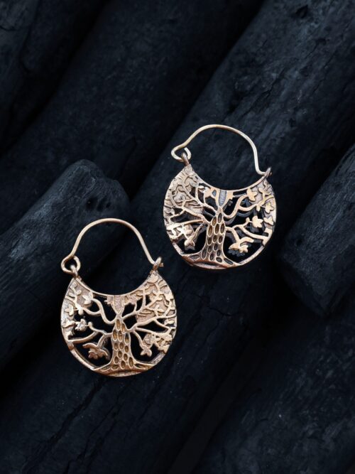 Tree Of Life Hoop Earrings