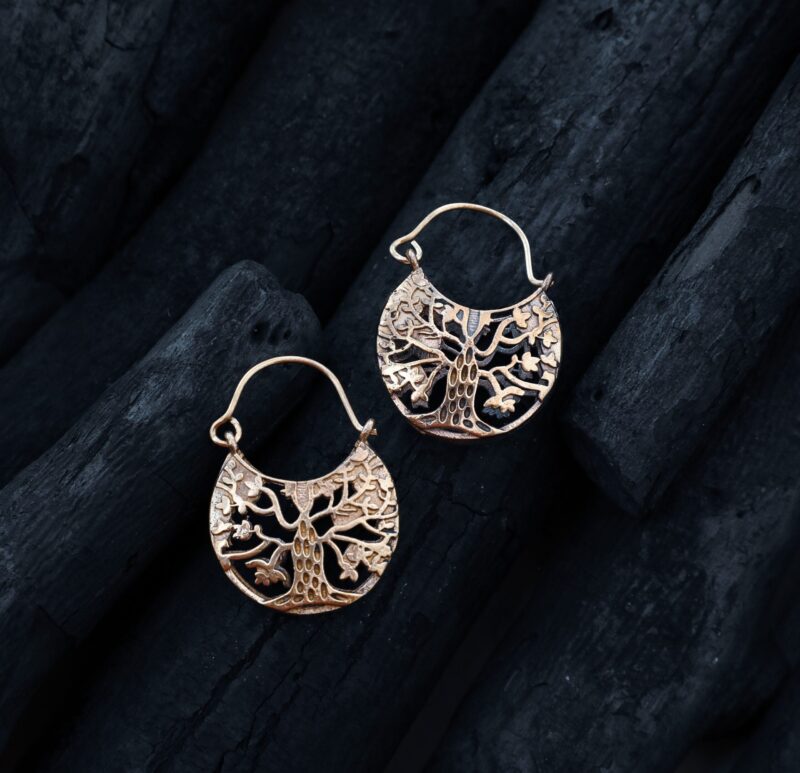 Pendientes de aro Árbol de la Vida