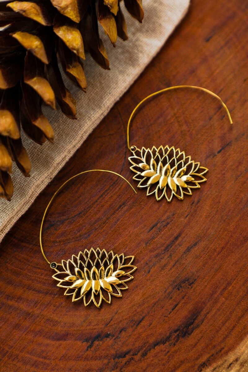 Dangle Lotus Earrings