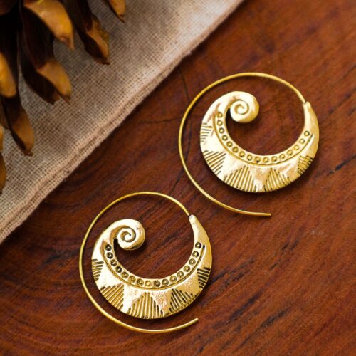 Gold Spiral Earrings