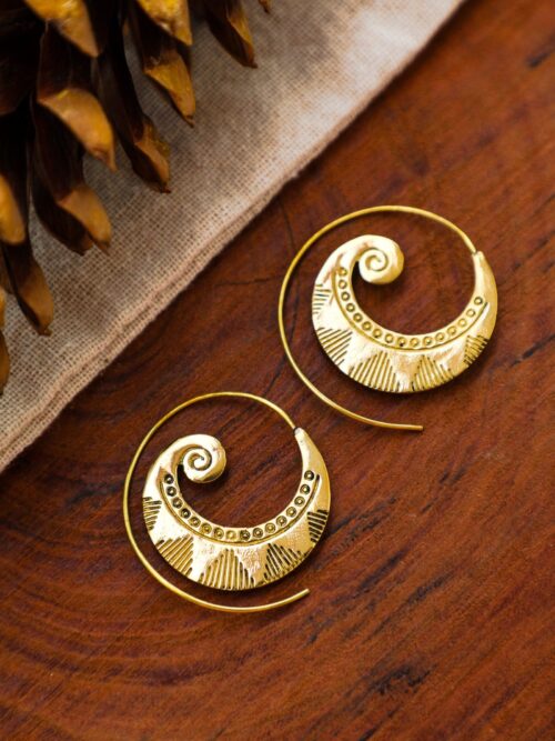 Gold Spiral Earrings