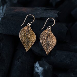Orecchini Foglia Martellata