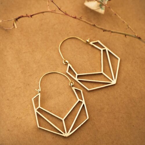 Hexagon Hoop Earrings