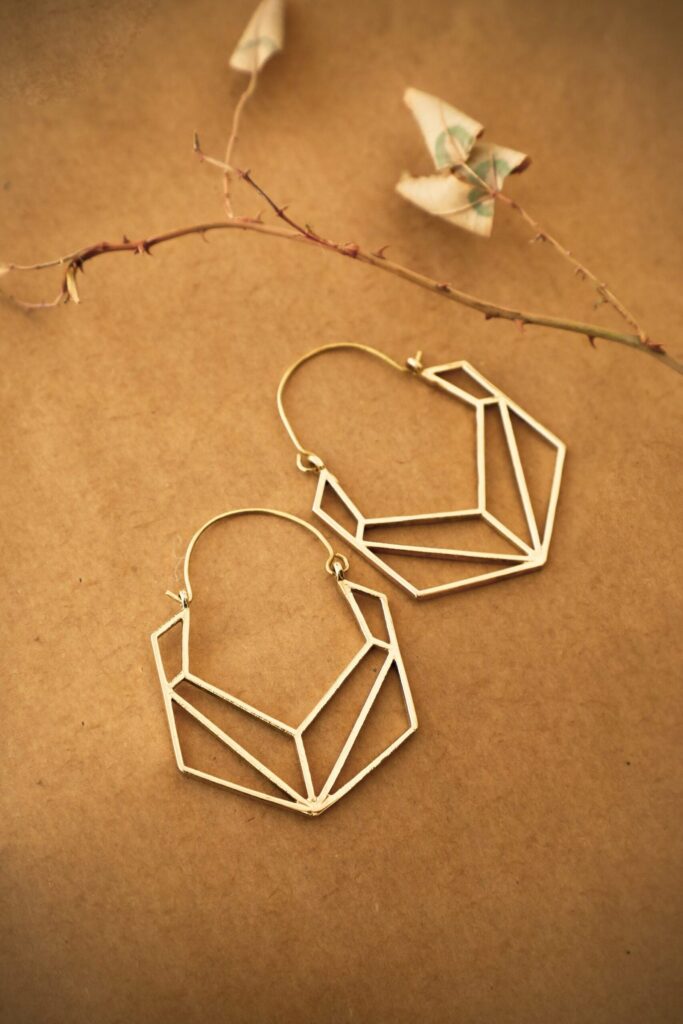 Boucles d’oreilles créoles hexagonales