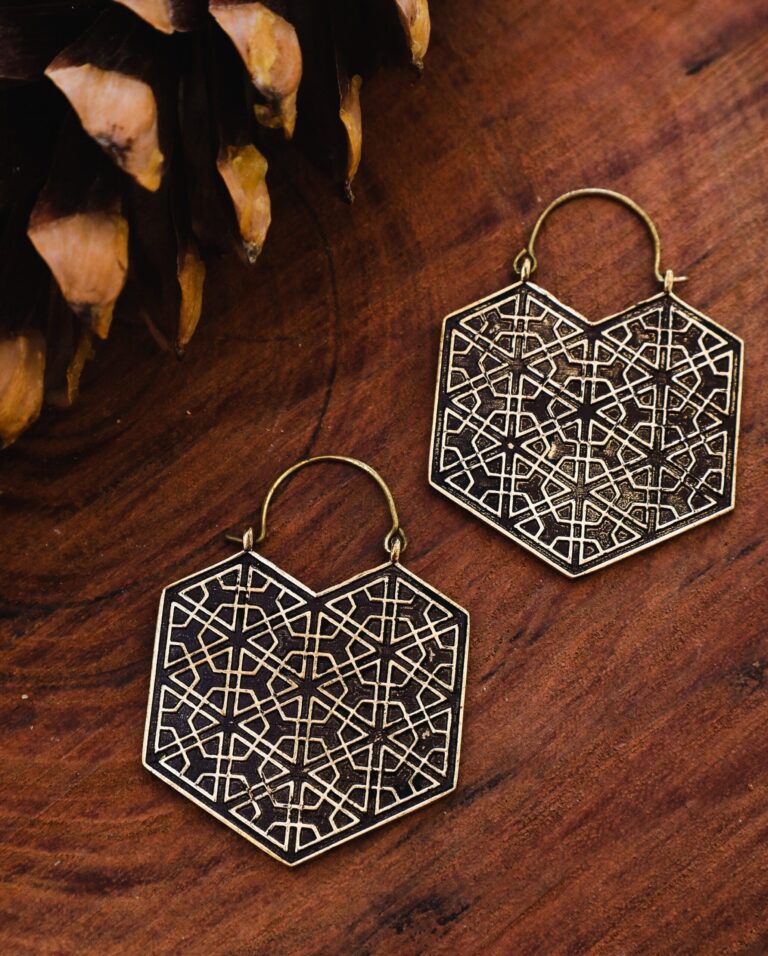 Boucles d’oreilles hexagonales