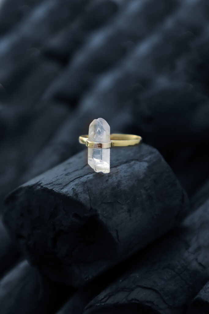 Raw Quartz Crystal Ring
