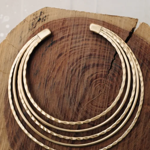 Multi-Row Hammered Necklace