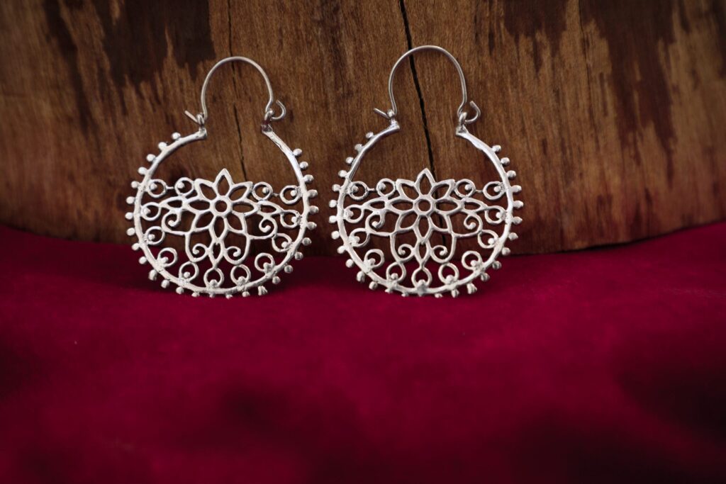 Flower Hoop Earrings