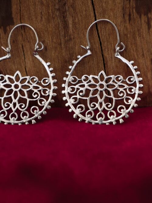 Flower Hoop Earrings