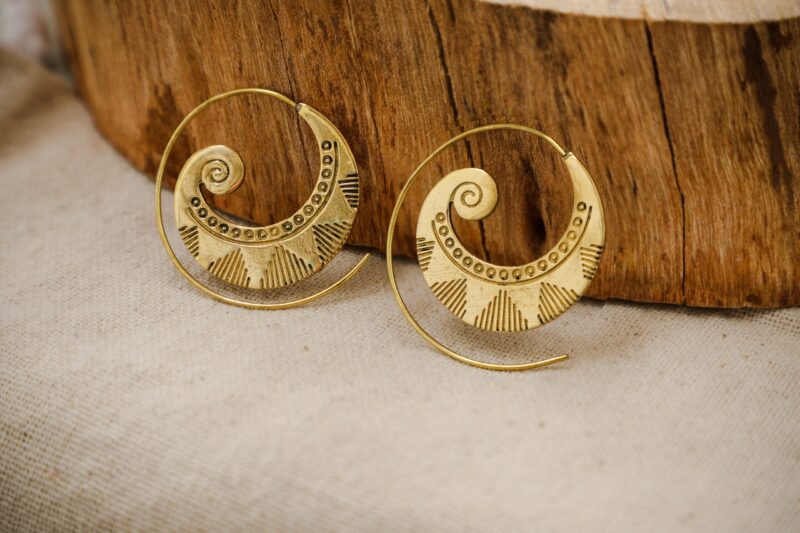 Gold Spiral Earrings