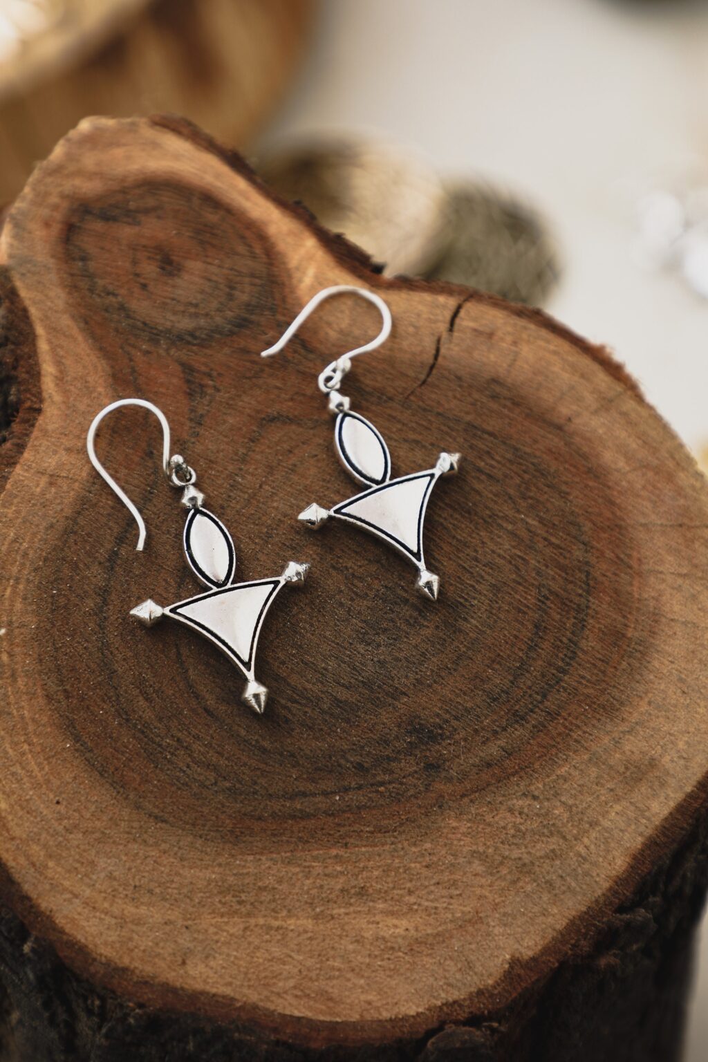 Triangular Dangle Earrings
