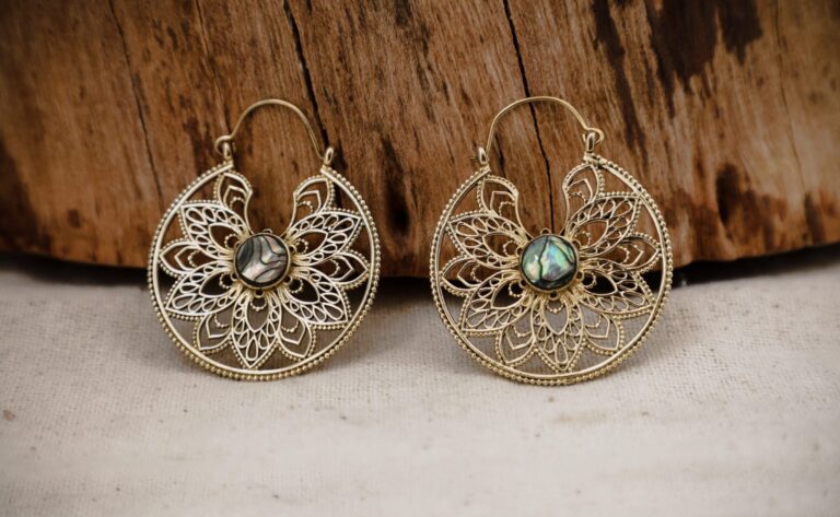 Boucles d’oreilles Mandala en laiton