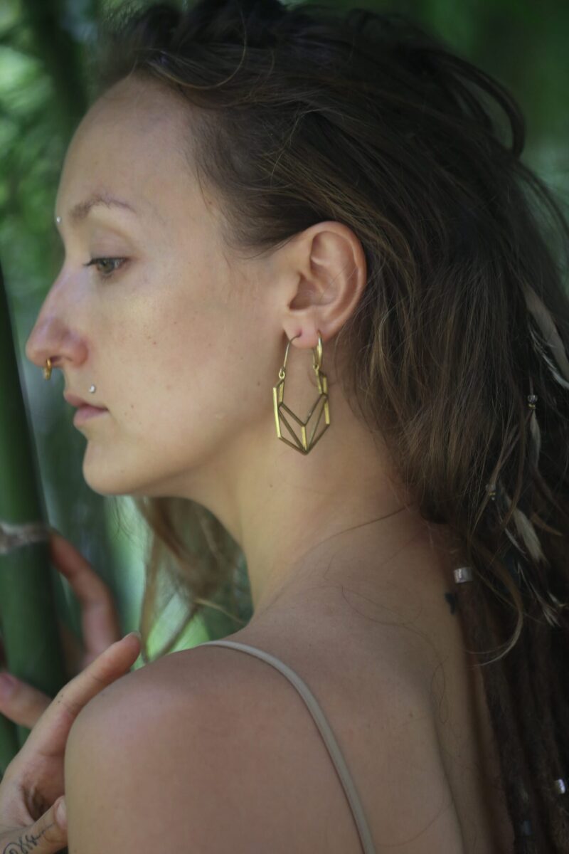 Boucles d’oreilles créoles hexagonales